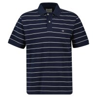 GANT Herren Poloshirt - STRIPED POLO, Kurzarm, Knopfleiste, Logo, gestreift Blau (Evening Blue) 2XL