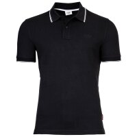 JOOP! JEANS Herren Poloshirt - Agnello, Polokragen, Streifen-Details, Baumwollmischung Schwarz S