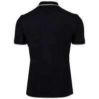 JOOP! JEANS mens Agnello polo shirt, polo collar, stripe details, cotton blend Black S (Small)