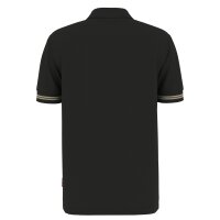 JOOP! JEANS mens polo shirt - Amare, polo collar, stripe details, cotton blend Black S (Small)