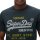 Superdry Mens T-shirt - VI Heritage Relaxed Tee, T-shirt, cotton, round neck, logo, single colour Dark blue S (Small)
