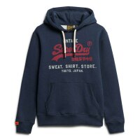 Superdry Mens Hoodie - Neon VI Graphic Hoodie , Logo, Single colour Dark blue M (Medium)