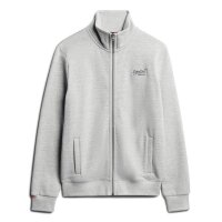 Superdry Herren Sweatjacke - Essential Logo Track Top, Stehkragen, Logo Grau M