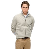 Superdry Mens Sweat Jacket - Essential Logo Track Top, stand-up collar, logo Grey M (Medium)