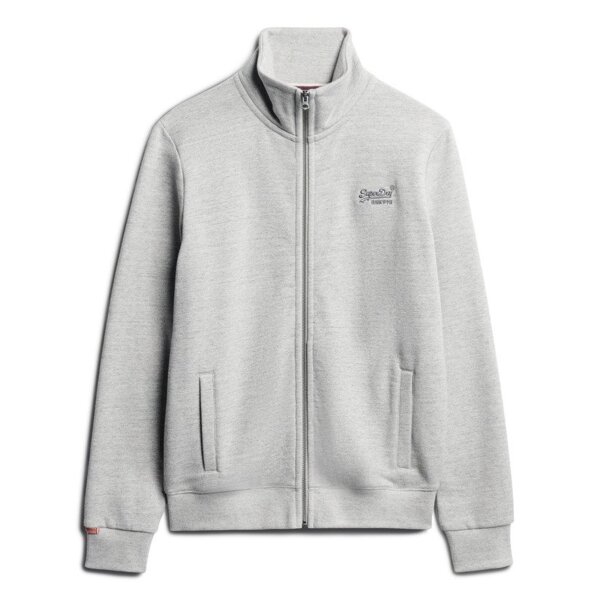 Superdry Mens Sweat Jacket - Essential Logo Track Top, stand-up collar, logo Grey S (Small)