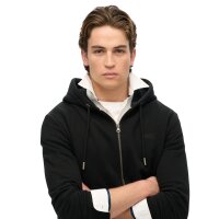 Superdry Herren Sweatjacke - Essential Logo Zip Hoodie, Kapuze, einfarbig Schwarz S