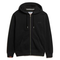 Superdry mens sweat jacket - Essential Logo Zip Hoodie, hooded, single-coloured Black S (Small)