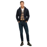 Superdry mens sweat jacket - Essential Logo Zip Hoodie, hooded, single-coloured Dark blue S (Small)