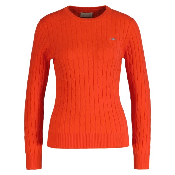 Cable Knit Gant Pullover Orange GANT Ladies Sweater STRETCH COTTON