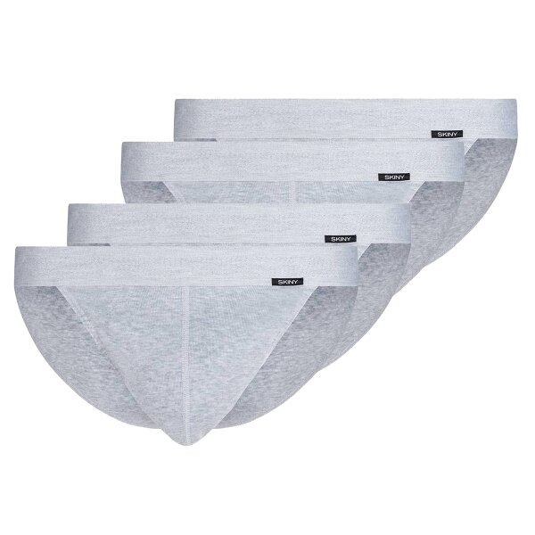 SKINY Herren Tanga-Slip, 4er Pack - Cotton Retro, Unterhose, Feinripp, Baumwolle Grau 2XL