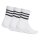 adidas Unisex Quartersocken, 3er Pack - 3-Stripes Cushioned Sportswear Mid-Cut Socks, Logo, Streifen, gepolstert Weiß 40-42