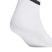 adidas Unisex Quartersocken, 3er Pack - 3-Stripes Cushioned Sportswear Mid-Cut Socks, Logo, Streifen, gepolstert Weiß 46-48