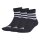 adidas Unisex Quartersocken, 3er Pack - 3-Stripes Cushioned Sportswear Mid-Cut Socks, Logo, Streifen, gepolstert Schwarz 37-39