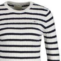 GANT Ladies Jumper - STRETCH COTTON CABLE C-NECK, round neck, cable knit, logo Ecru S (Small)