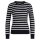 GANT Damen Strickpullover, gestreift - STRETCH COTTON CABLE STRIPE C-NECK Blau M