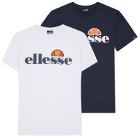 ellesse mens T-shirt, 2-pack - PRADO, round neck, short, logo, solid colour, cotton