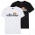 ellesse mens T-shirt, 2-pack - PRADO, round neck, short, logo, solid colour, cotton