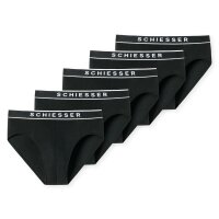 SCHIESSER mens briefs, 5-pack - “95/5” series, Rio briefs, logo waistband Black M (Medium)