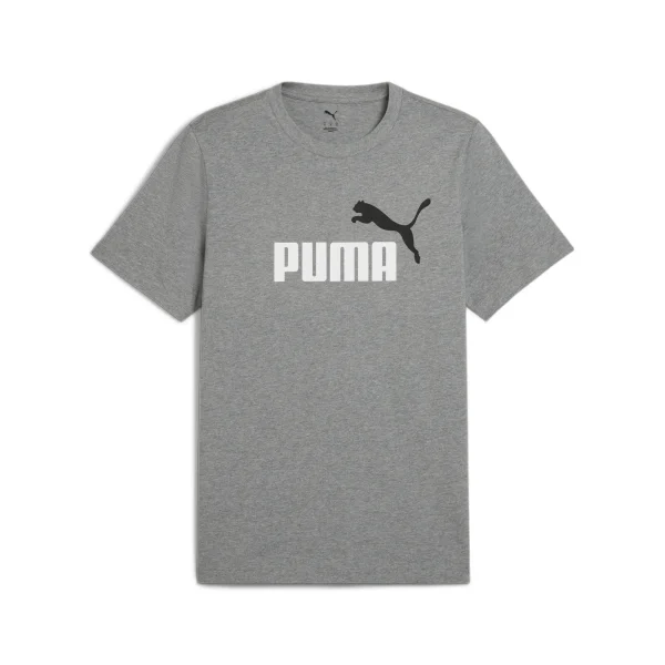 PUMA Herren T-Shirt -  ESS 2 Color No. 1 Logo Tee, Rundhals, Kurzarm, uni Grau S