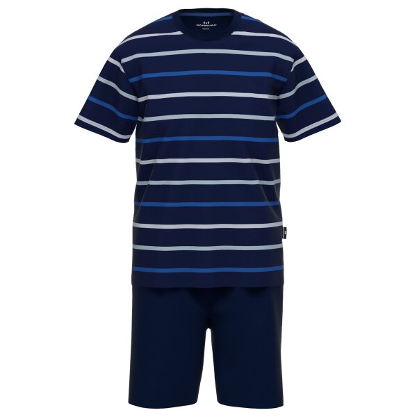 GÖTZBURG Mens Pyjamas - Cotton, Round Neck, Stripes, short Blue/White S (Small)