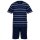 GÖTZBURG Mens Pyjamas - Cotton, Round Neck, Stripes, short Blue/White S (Small)