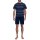 GÖTZBURG Mens Pyjamas - Cotton, Round Neck, Stripes, short Blue/White S (Small)