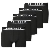 SCHIESSER Mens Boxer Shorts, 5-pack - series “95/5”, underpants, logo waistband Black M (Medium)