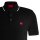 HUGO mens polo shirt with contrasting stripes - Deresino232, piqué, cotton, plain Black M (Medium)