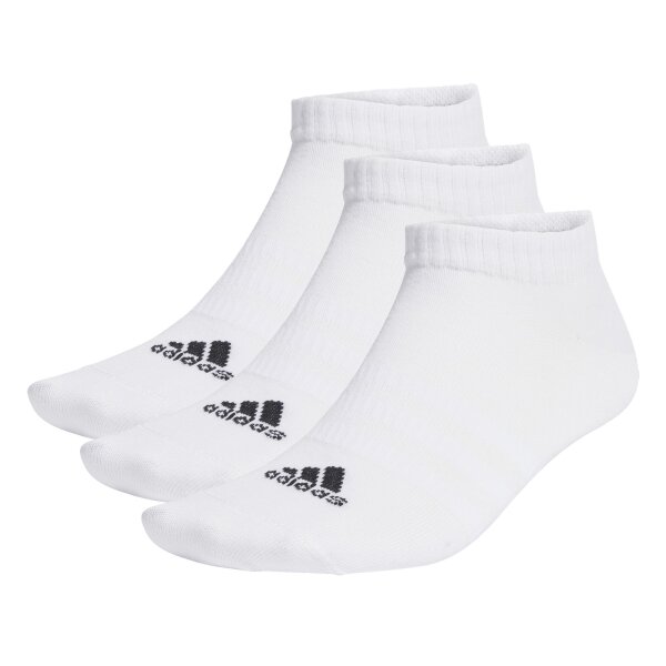 adidas Unisex Sneakersocken, 3er Pack - Thin and Light Sportswear Low Cut Socks, Logo, einfarbig Weiß 40-42