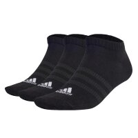 adidas Unisex Sneakersocken, 3er Pack - Thin and Light Sportswear Low Cut Socks, Logo, einfarbig Schwarz 37-39