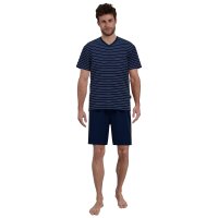 GÖTZBURG mens pyjama set - short, striped, climate-active Blue S (Small)