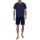 GÖTZBURG mens pyjama set - short, striped, climate-active Blue S (Small)