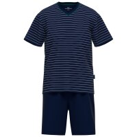 GÖTZBURG mens pyjama set - short, striped, climate-active Blue M (Medium)