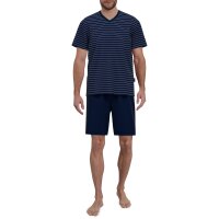GÖTZBURG mens pyjama set - short, striped, climate-active Blue M (Medium)