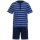 GÖTZBURG mens pyjama set - short, striped, button placket, climate-active Blue S (Small)
