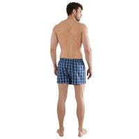 GÖTZBURG Mens Boxer 2 Pack - Poplin, Pure Cotton, Underwear Set Blue/White M (Medium)
