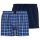 GÖTZBURG Herren Boxer 2er Pack - Poplin, Pure Cotton, Unterwäsche Set Blau/Weiß M