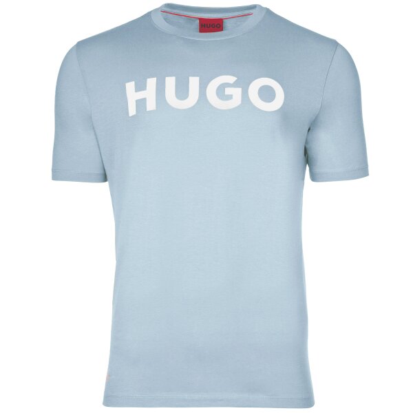 HUGO Herren T-Shirt - Dulivio, Rundhals, Kurzarm, Logo, Baumwolle Blau (Open Blue 483) XL