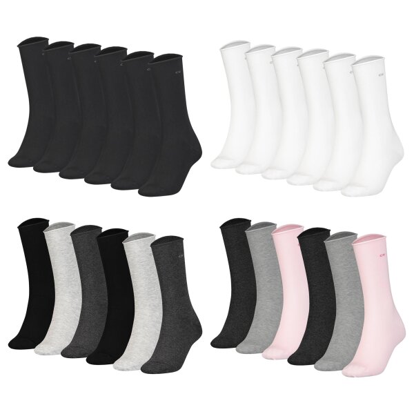 Calvin Klein Damen Socken, 6er Pack - Roll-Saum, Kurzsocken, One Size
