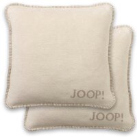 JOOP! Kissenhülle, 2er Pack - UDF Doubleface, 50x50 cm, Logo Sand 50x50