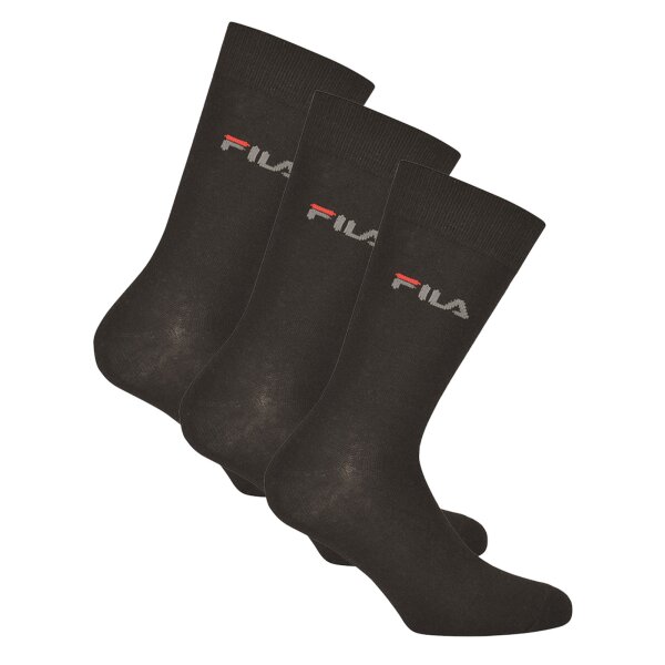 FILA Unisex socks, 3 pairs - Stockings, Street, Sport, Socks Set, Logo, 35-46 Black 39-42 (6-8 UK)