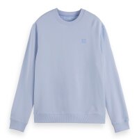 SCOTCH&SODA mens sweatshirt - regular fit, jumper, logo, plain-coloured, cotton Blue 2XL (XX-Large)