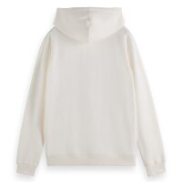 SCOTCH&SODA mens sweat jacket - regular fit, hood, logo, cotton White 2XL (XX-Large)
