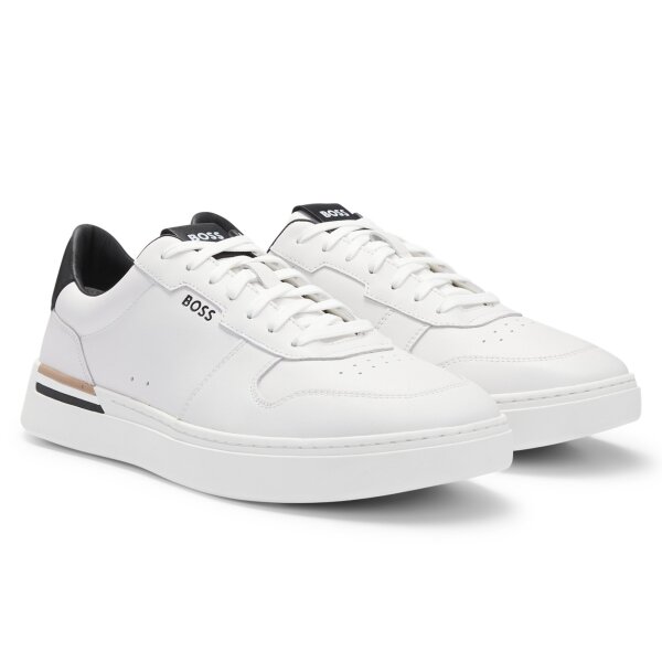 BOSS mens sneaker - Clint Tenn ltvpN, low, half-shoe, real leather, logo White EUR 45 (UK 11)