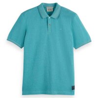 SCOTCH&SODA Herren Polo - Melange Regular Fit Polo, Kurzarm, Baumwolle, einfarbig Blau M