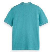 SCOTCH&SODA Mens Polo - Melange Regular Fit polo, short-sleeved, cotton, plain-coloured Blue M (Medium)