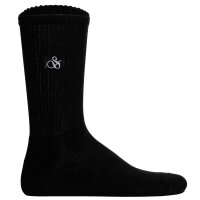 SCOTCH&SODA Mens socks, 3-pack - 1/2 Terry Cotton Crew, One Size, solid colour Black 41-46