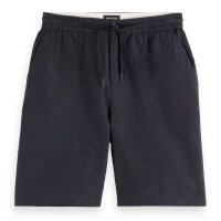 SCOTCH&SODA Short en lin pour hommes - Fave Cotton Linen, pantalon court, uni Black 30W