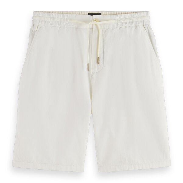 SCOTCH&SODA Short en lin pour hommes - Fave Cotton Linen, pantalon court, uni White 33W