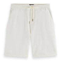 SCOTCH&SODA Herren Leinenshorts - Fave Cotton Linen, kurze Hose, einfarbig  Weiß 36W